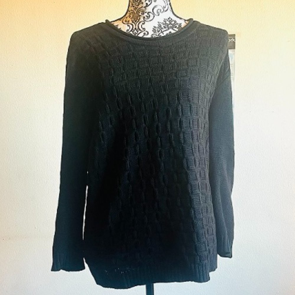 black knit sweater